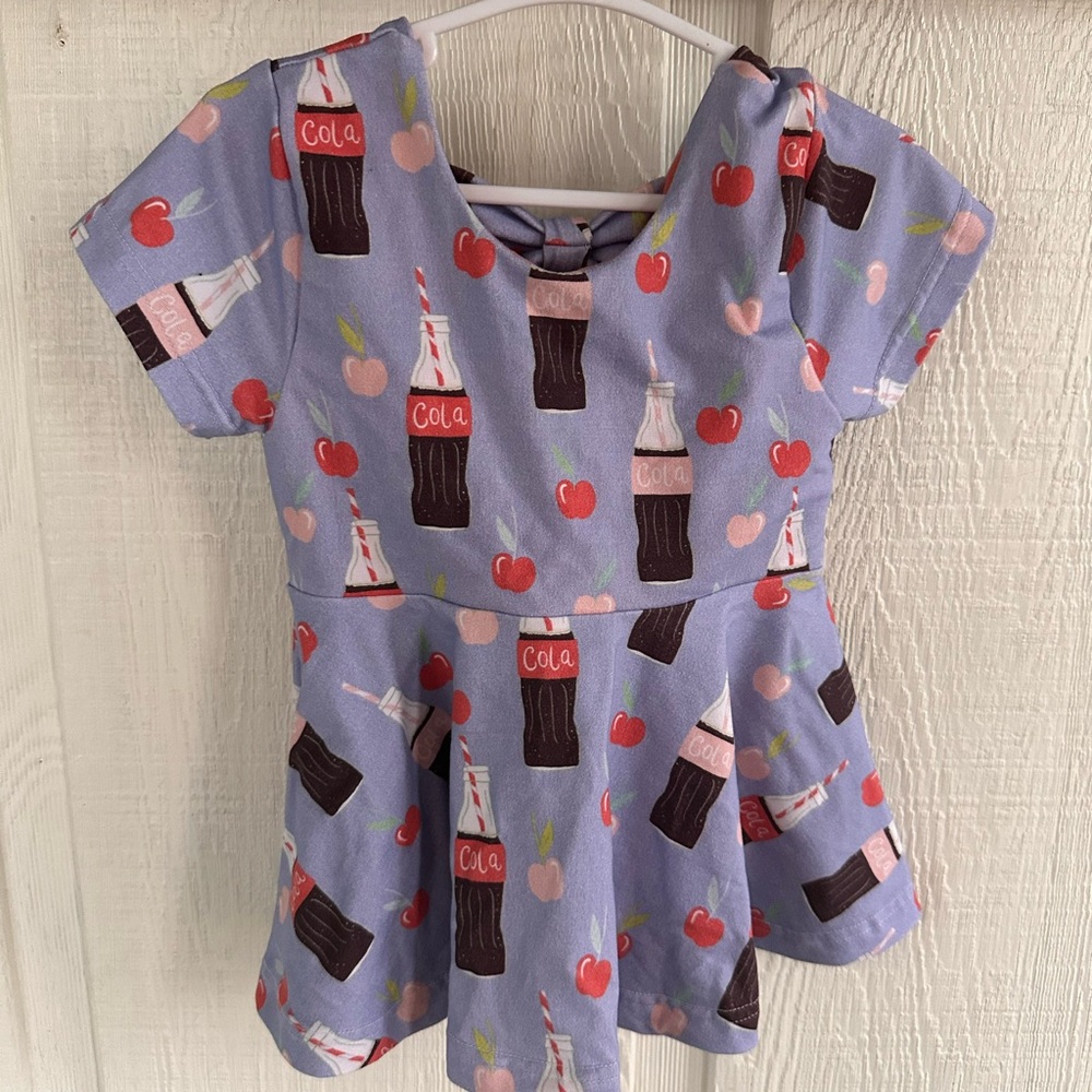 Aria Kai Apparel Blue Shirt with Cola and Cherry Print